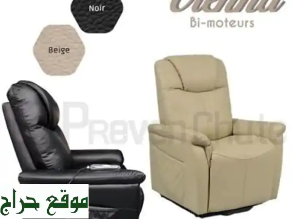 Fauteuil relax releveur électrique véritable cuir