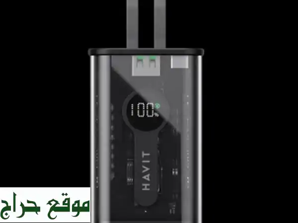 Power Bank 10000 mah Havit PB94 Affichage numérique Charge rapide Chargeur mobile.