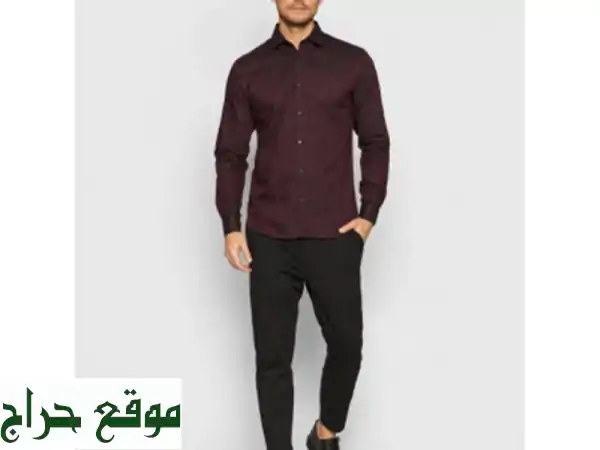 C And A Chemise Homme Manches longues  Slim Fit  Violet