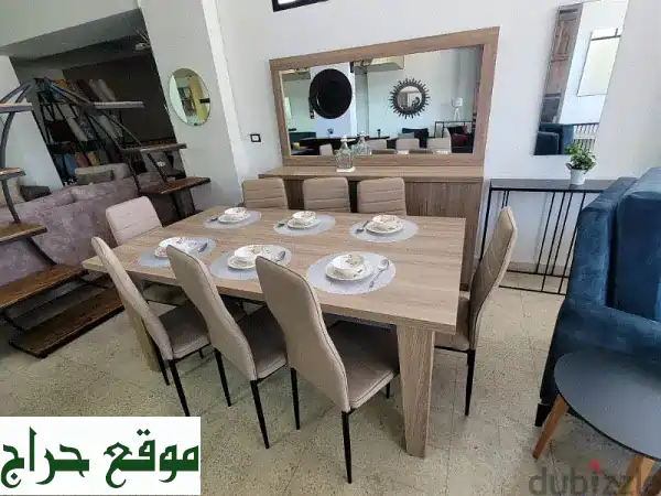 غرفة سفرة لامايكا فاخرة: طاولة + 6 كراسي ودرسوار |...