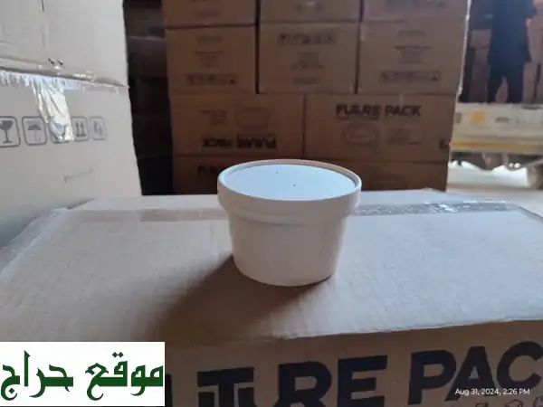 توريد علب نودلز وشوربة ورقية (شيكر) | كرافت وأبيض | جميع المقاسات | عروض جملة مميزة