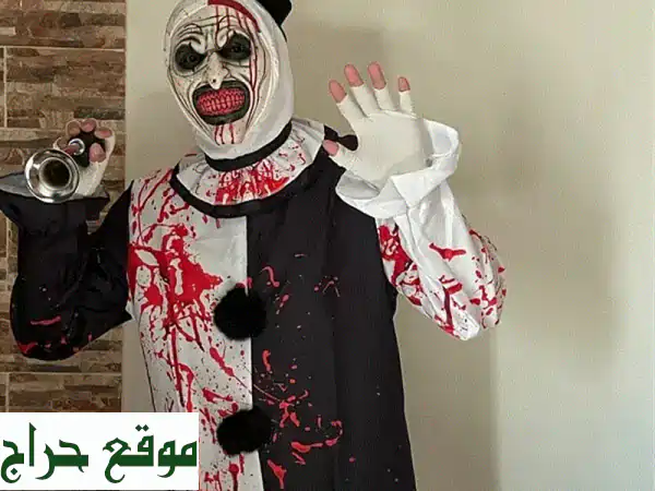 استعد للرعب! زي Art The Clown Terrifier الأصلي - مقاس كبير مع القناع | حالة الجديد!