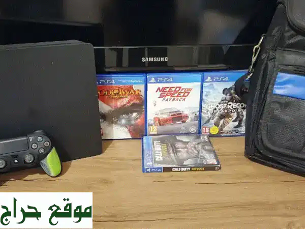 Playstation 4 Slim بحالة ممتازة + هدايا! (سعر مغرٍ)