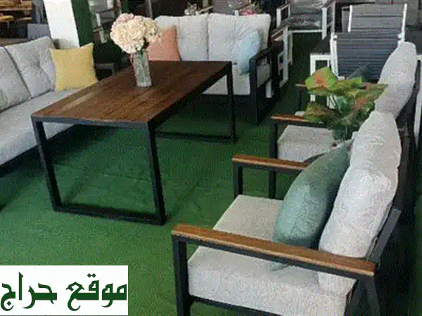 طقم ألومنيوم S2 فاخر:  أثاث خارجي أنيق وعصري لحديقتك