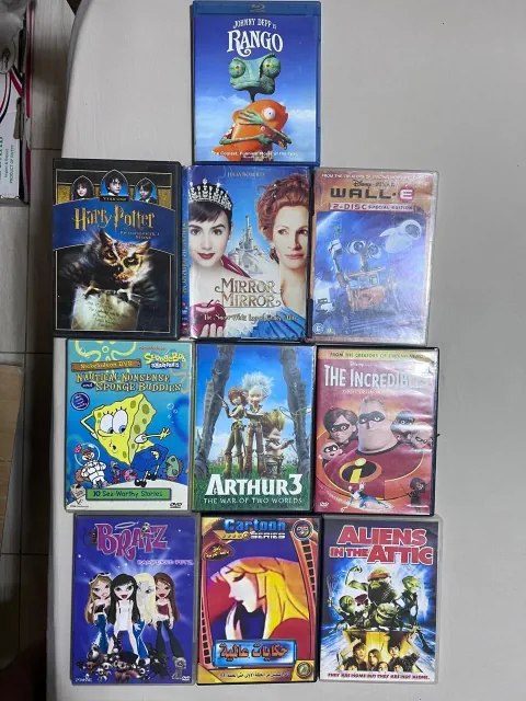 ين سيديهات ودي في دي أفلام كارتون للاطفال جديدة لم تستخدم عدد 10 مطلوب 2