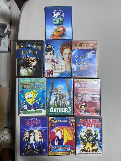 ين سيديهات ودي في دي أفلام كارتون للاطفال جديدة لم تستخدم عدد 10 مطلوب 3