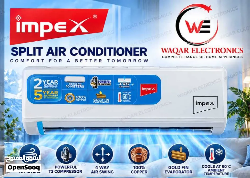 Impex split ac 2 year full warranty