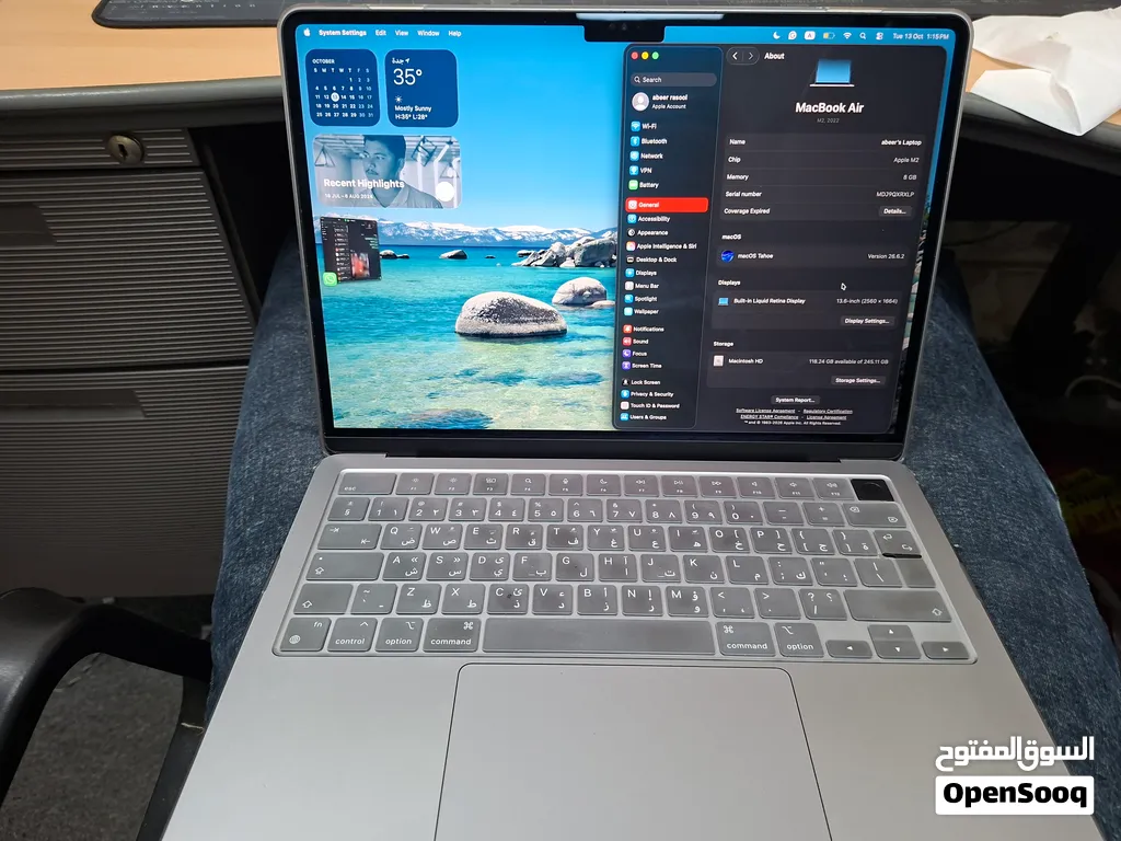 mackbook air m2 2022 display 13 inch