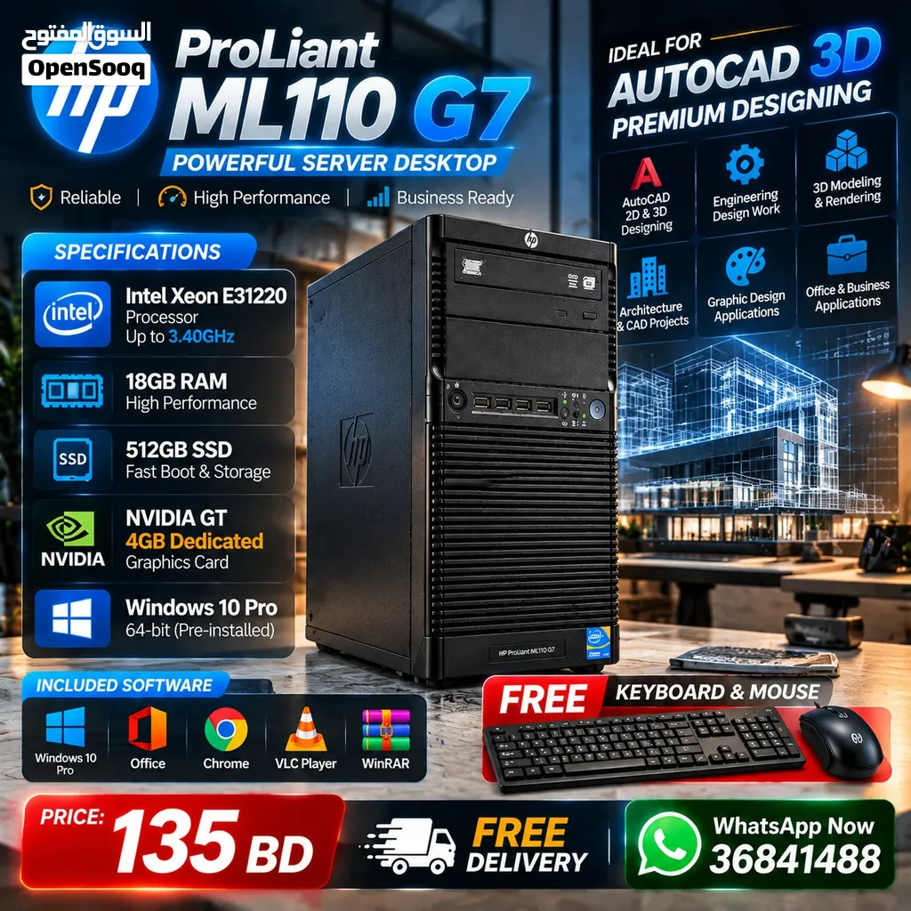 HP ProLiant Xeon Workstation 18GB RAM 512GB SSD NVIDIA 4GB Dedicated Card/ Call /WhatsApp