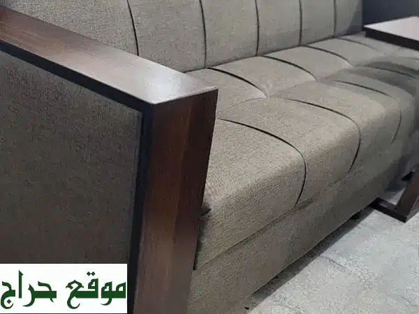 كنب صوفا 3 مقاعد "صندوق" يد خشب: تصميم عصري يناسب ذوقك | خصص لونك ومقاسك اليوم!