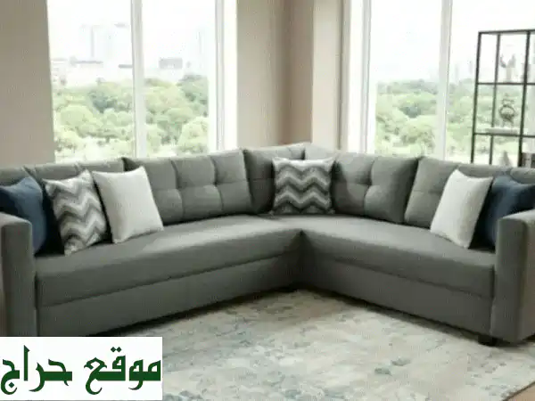 غرفة جلوس كورنر فاخرة 280x220 سم | كنب زاوية مريح بإسفنج إضافي وتوصيل مجاني
