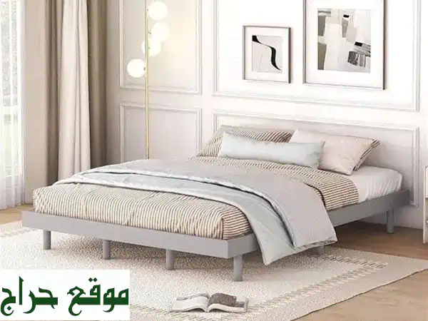 جديد! سرير مزدوج قماش رمادي - أناقة عصرية وراحة مثالية 3