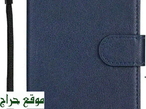 فخامة وحماية! غطاء محفظة جلد طبيعي (أسود وكحلي) لهاتف Huawei Y9 Prime 2019 - جديد كلياً مع حامل (قطعتين) 2