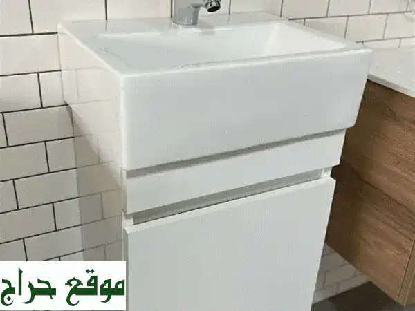 مغاسل إنكاستري خشبية 40 سم و 43 سم | وحدات حوض خشب فاخرة 40 سم | أثاث حمام عصري 2