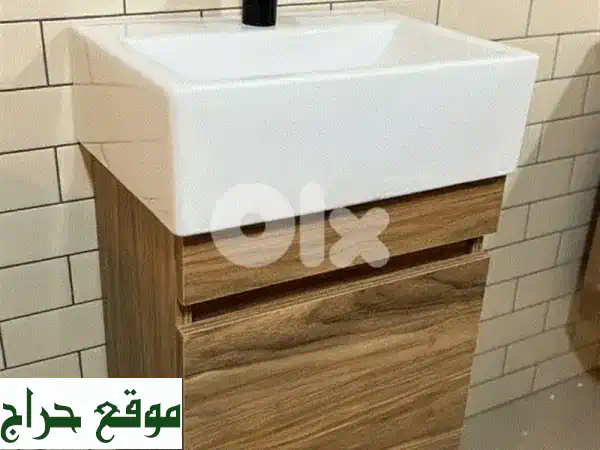مغاسل إنكاستري خشبية 40 سم و 43 سم | وحدات حوض خشب فاخرة 40 سم | أثاث حمام عصري