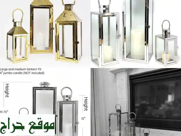 طقم فوانيس معدن فاخر (3 قطع) | ديكور منزلي أنيق بأحجام متنوعة | توصيل مجاني بسعر 26 دينار! 2