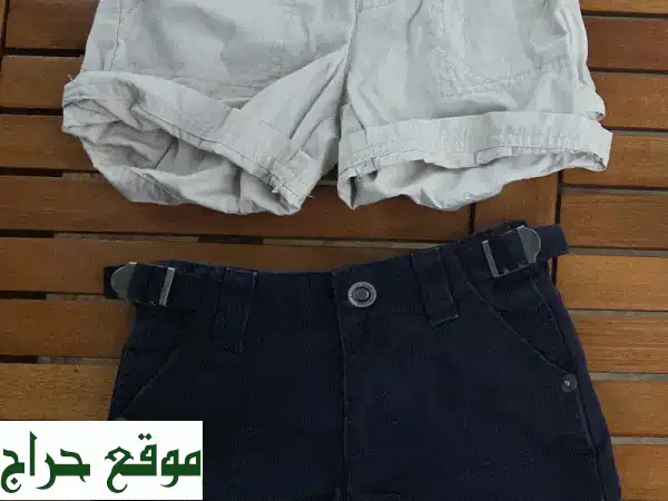 👶 ملابس أطفال كيوت: فستان بناتي باليرينا أبيض وشورتات أولاد (كحلي وبيج) | تسوق الآن! 3