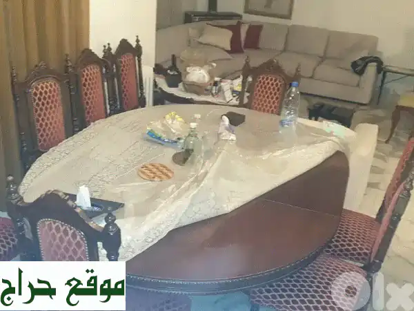 طاولة سفرة أثرية فخمة مزخرفة (8 كراسي) للفلل الراقية | قطعة نادرة وتاريخية - عرض خاص 2