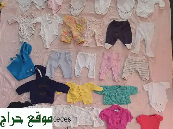 أطقم ملابس اطفال شبه جديدة (0-3 أشهر) - جودة فاخرة بأسعار لا تُصدق! 👶