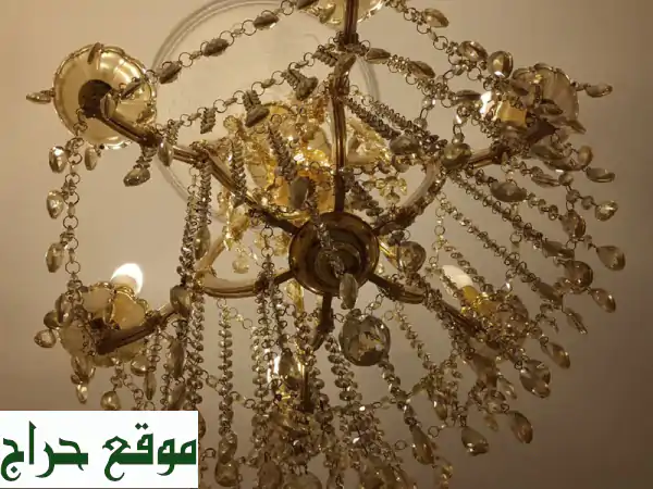 💎 ثريا كريستال ذهبية فاخرة 5 لمبات - تألق منزلك بأناقة خالدة! (100 ريال) 3