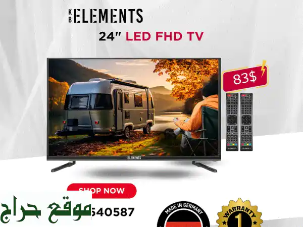 تلفزيون KB Elements 24 بوصة LED Full HD | رسيفر مدمج DVB-T2/S2،...