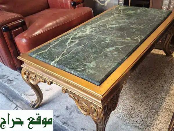 طاولة قهوة عتيقة فاخرة | رخام وخشب مذهب أصيل | لمسة من التاريخ لمنزلك 3