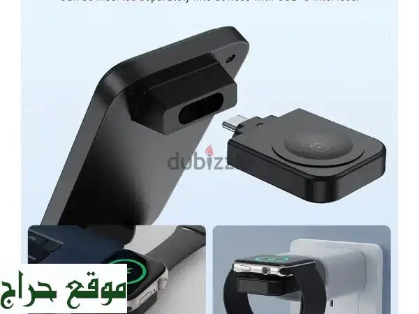 شاحن Choetech المغناطيسي 3 في 1 T611FCCBK | وداعاً لفوضى الأسلاك! 15W لأجهزة iPhone, Apple Watch, AirPods - أسود أنيق 3