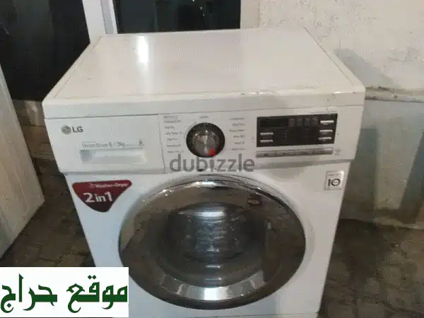 فرصة لا تعوض! غسالة ونشافة LG 6+3 كجم بحالة ممتازة | توصيل مجاني + ضمان 2