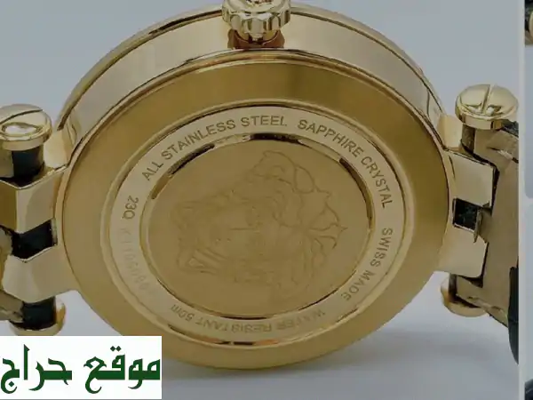 ساعة فيرساتشي V Race 23C رجالية فاخرة (مستعملة) | سويسرية، فولاذ وذهب، كريستال ياقوتي 3