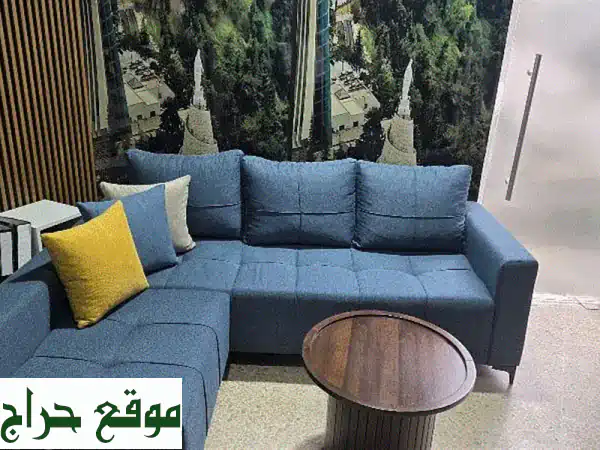 كنب زاوية عصري 2 متر مع بوف متحرك | راحة وأناقة لمنزلك