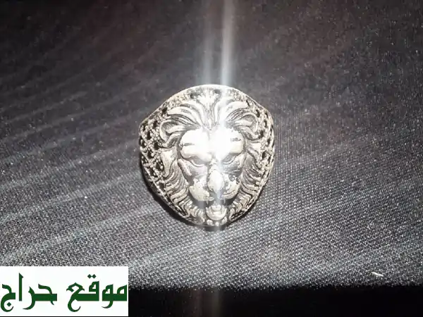 تميز وأناقة: خاتم فضة عيار 925 بوجه الأسد (مستعمل بحالة ممتازة) - توصيل مجاني جدة! 4