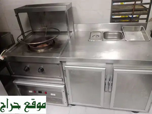 فرصة ذهبية! قلاية فلافل ومقالي الحلبي شبه جديدة متكاملة - تجهيزات مطاعم احترافية