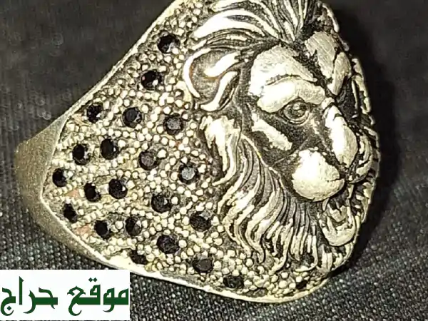 تميز وأناقة: خاتم فضة عيار 925 بوجه الأسد (مستعمل بحالة ممتازة) - توصيل مجاني جدة! 2