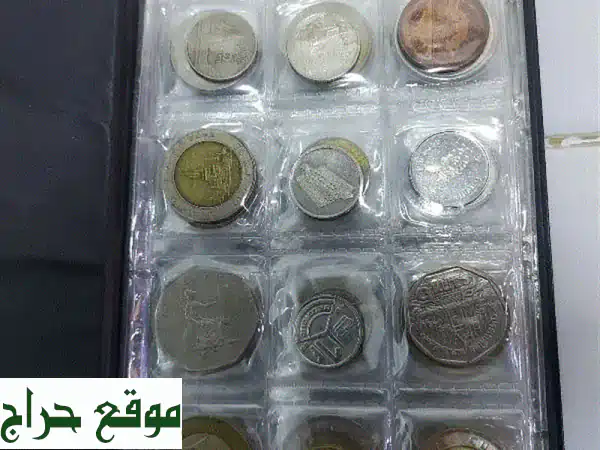 امتلك التاريخ! ألبوم عملات نادرة (42 عملة أجنبية وعربية) + سعة 120 | تحفة لهواة جمع الانتيكات والهوايات