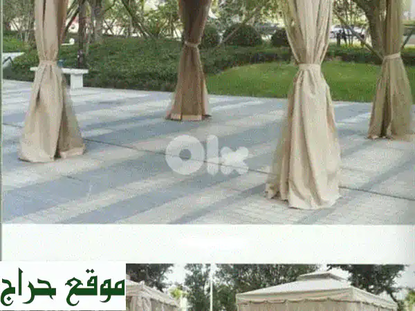 استمتع بحديقتك الفاخرة: Gazebo ألومنيوم بجودة عالية | ستائر مزدوجة | خصم حصري الآن!