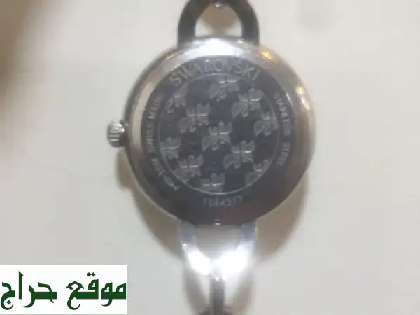 ساعة يد سواروفسكي نسائية أصلية 💎 كريستال وألماس داخلي - لو أسود فخم | 1000 ريال