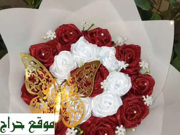بوكيهات ورد ساتان هاند ميد: جمال يدوم وذكرى ساحرة لكل مناسباتك! توصيل للمملكة. 3