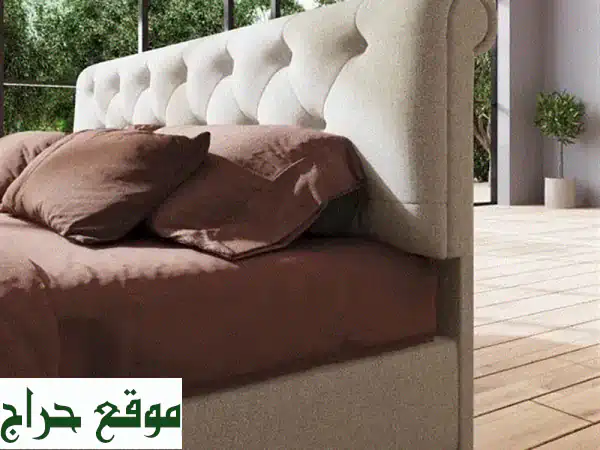 سرير مزدوج هيدروليكي فاخر بمساحة تخزين ورأس متحرك – أناقة، راحة، وتنظيم لغرفة نومك العصرية! 2
