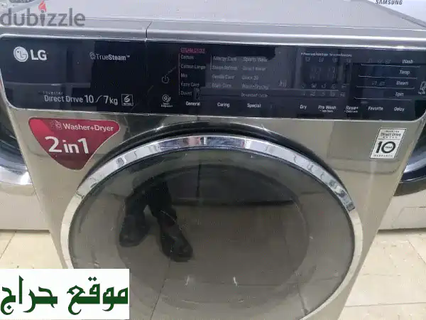 ⚡️ فرصة لا تعوض! غسالة ونشافة LG 10 كجم 2 في 1 للبيع | حالة ممتازة وتوفير كبير! ⚡️ 3