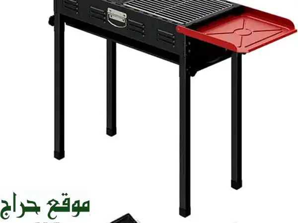 شواية فحم محمولة قابلة للطي بتصميم حقيبة | أرفف جانبية وارتفاع قابل للتعديل لراحة مثالية