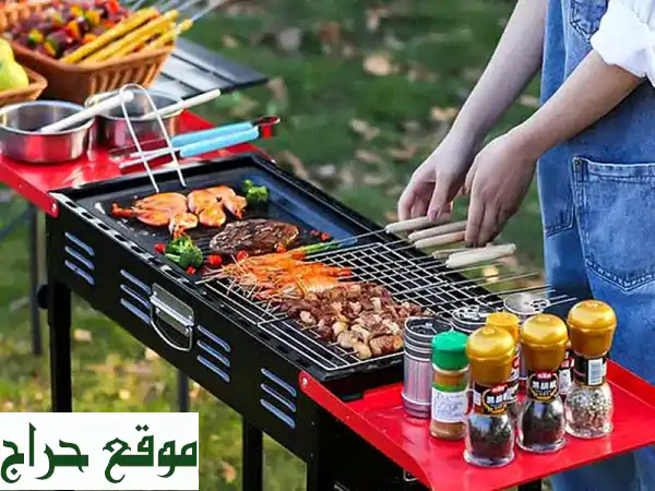 شواية فحم محمولة قابلة للطي بتصميم حقيبة | أرفف جانبية وارتفاع قابل للتعديل لراحة مثالية 3