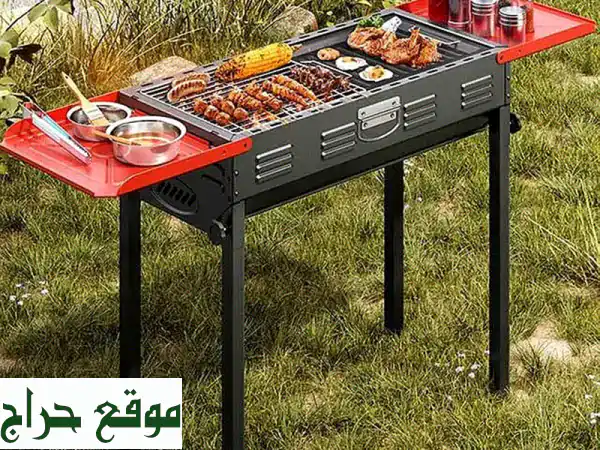 شواية فحم محمولة قابلة للطي بتصميم حقيبة | أرفف جانبية وارتفاع قابل للتعديل لراحة مثالية 2