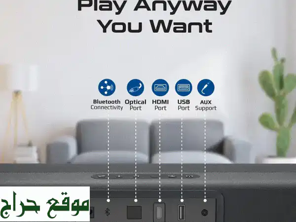Promate CastBar60: ساوند بار 60W رفيع جداً | صوت سينمائي ومضخم مدمج وبلوتوث 5.0 2