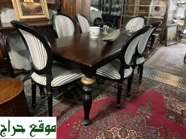 غرفة سفرة خشب مصمت فاخرة مع 6 كراسي | متانة وأناقة لمنزلك 3