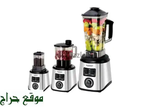 خلاط Bardefu 3 في 1: قوة 8500 واط | 15 سرعة | محضرة طعام، مفرمة ومطحنة | Bardefu لمطبخك الذكي