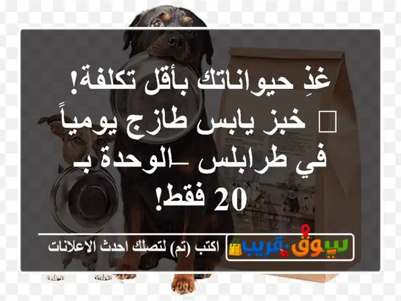 غذِ حيواناتك بأقل تكلفة! 🌾 خبز يابس طازج يومياً...