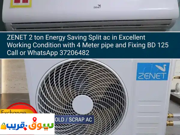 Energy Saving 2 Ton Zenet Split ac & window ac for sale with fixing