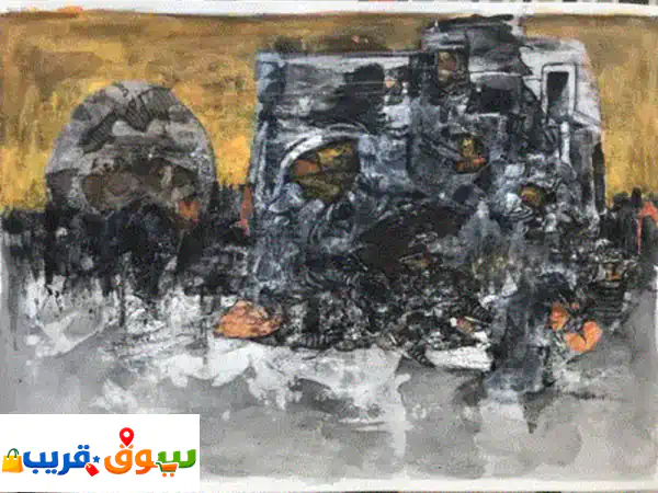 لوحات تشكيلية  الوان اكريلك علي ورق فاب ريانوا  70 cmx50cm  بدون فريم 3