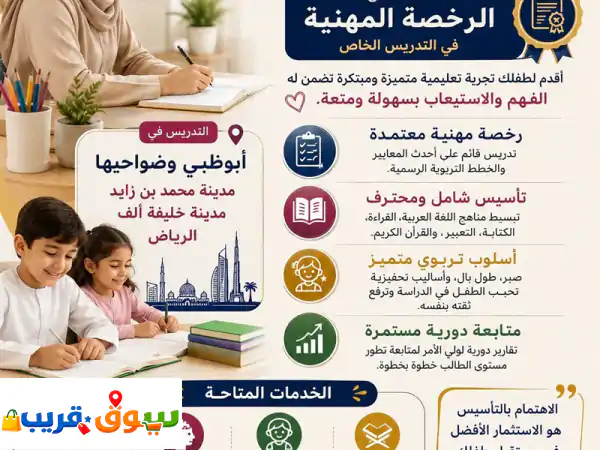 الأستاذة دينا أحمد، معلمة تأسيس متخصصة في المواد العربية، حاصلة على الرخصة المهنية في التدريس ...