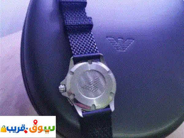 ساعة إمبوريو أرماني غطس تناظرية للرجال  وجه أسود مع سوار سيليكون  الموديل ar 11341. السعر النهائي ... 2